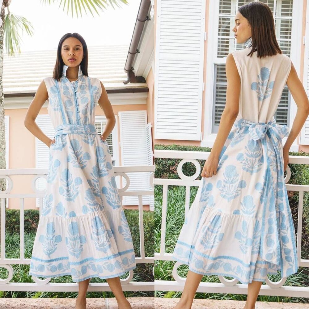 Draft ListingSleeveless SUE SARTOR Flounce , Baby Blue Marigold XS $459